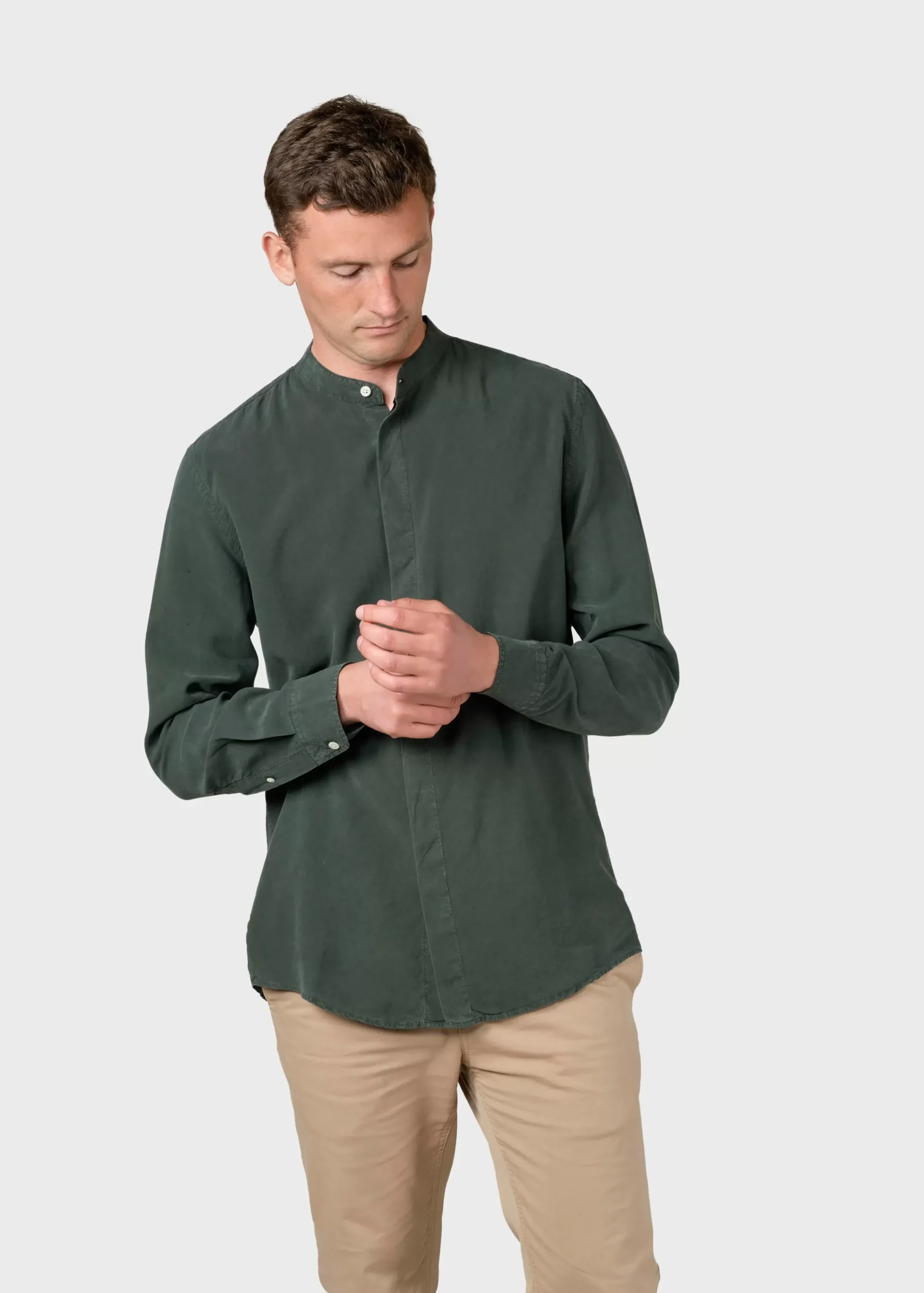 Klitmoller Collective Hemden-Simon lyocell shirt - Olive White