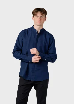 Klitmoller Collective Hemden-Simon striped shirt - White/navy/ocean overdye White/sand