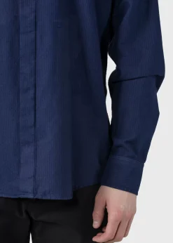 Klitmoller Collective Hemden-Simon striped shirt - White/navy/ocean overdye White/sand