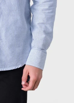 Klitmoller Collective Hemden-Simon striped shirt - White/navy White/sand