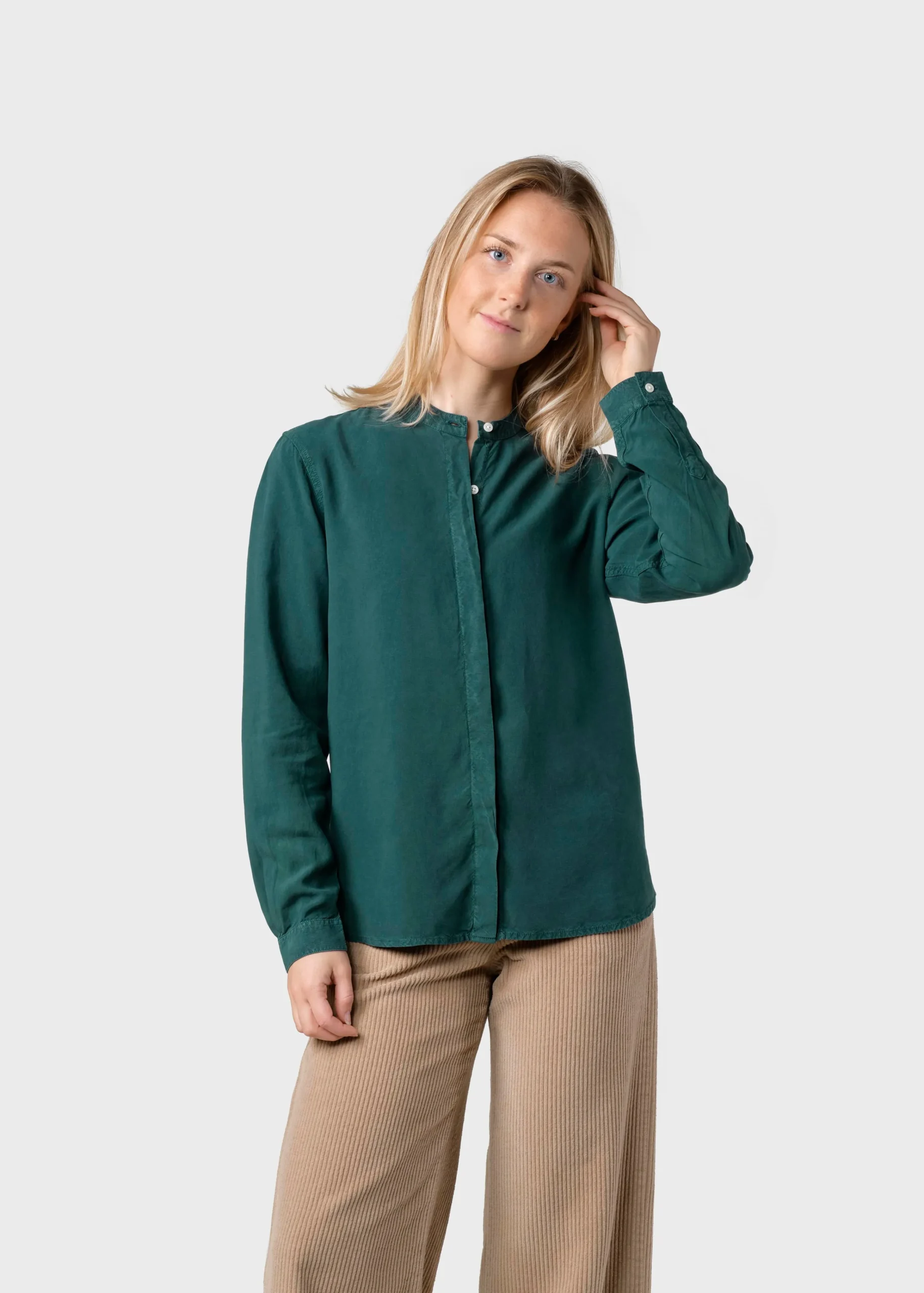 Klitmoller Collective Hemden-Simone shirt - Moss Green White