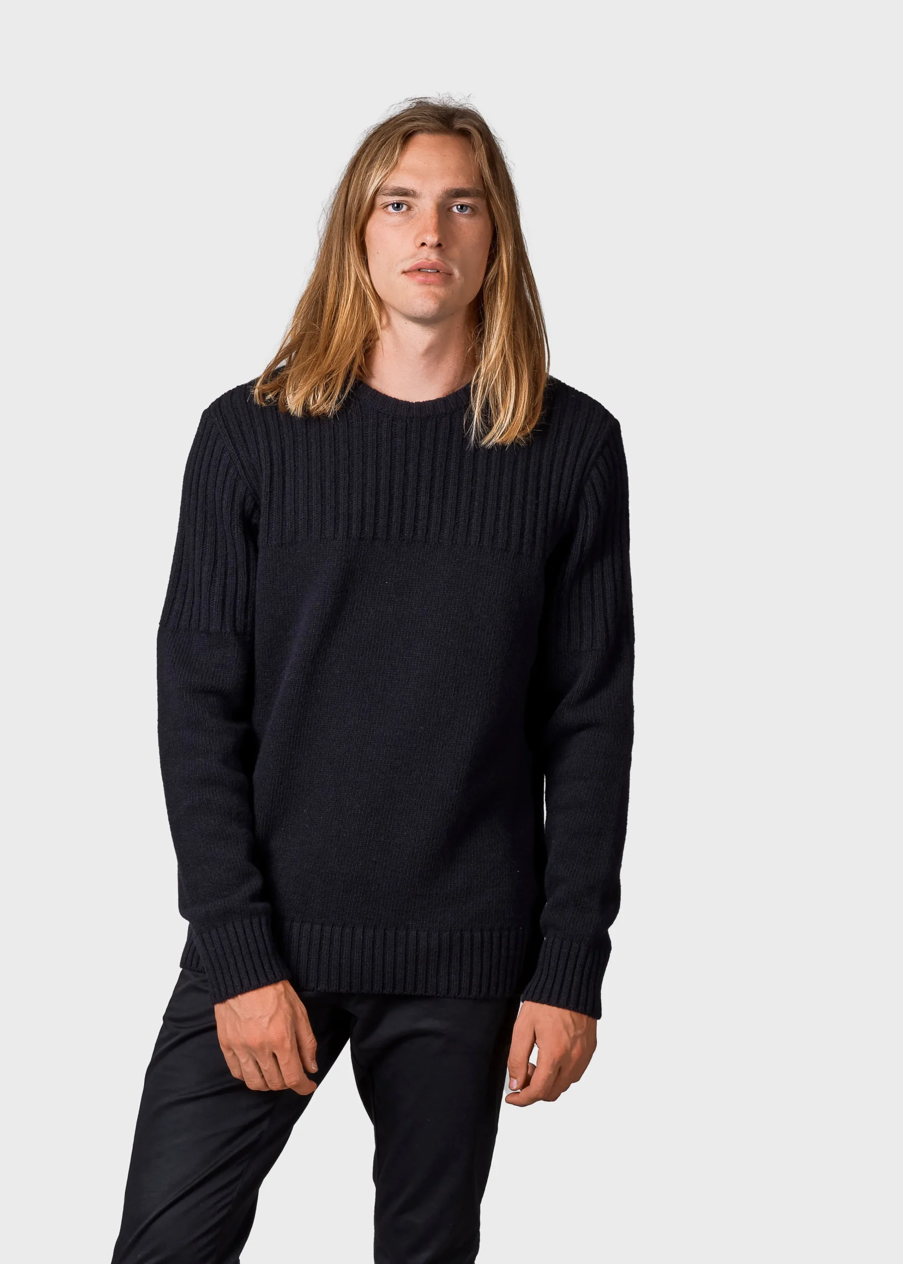 Klitmoller Collective Strick-Søren knit - Black Anthracite