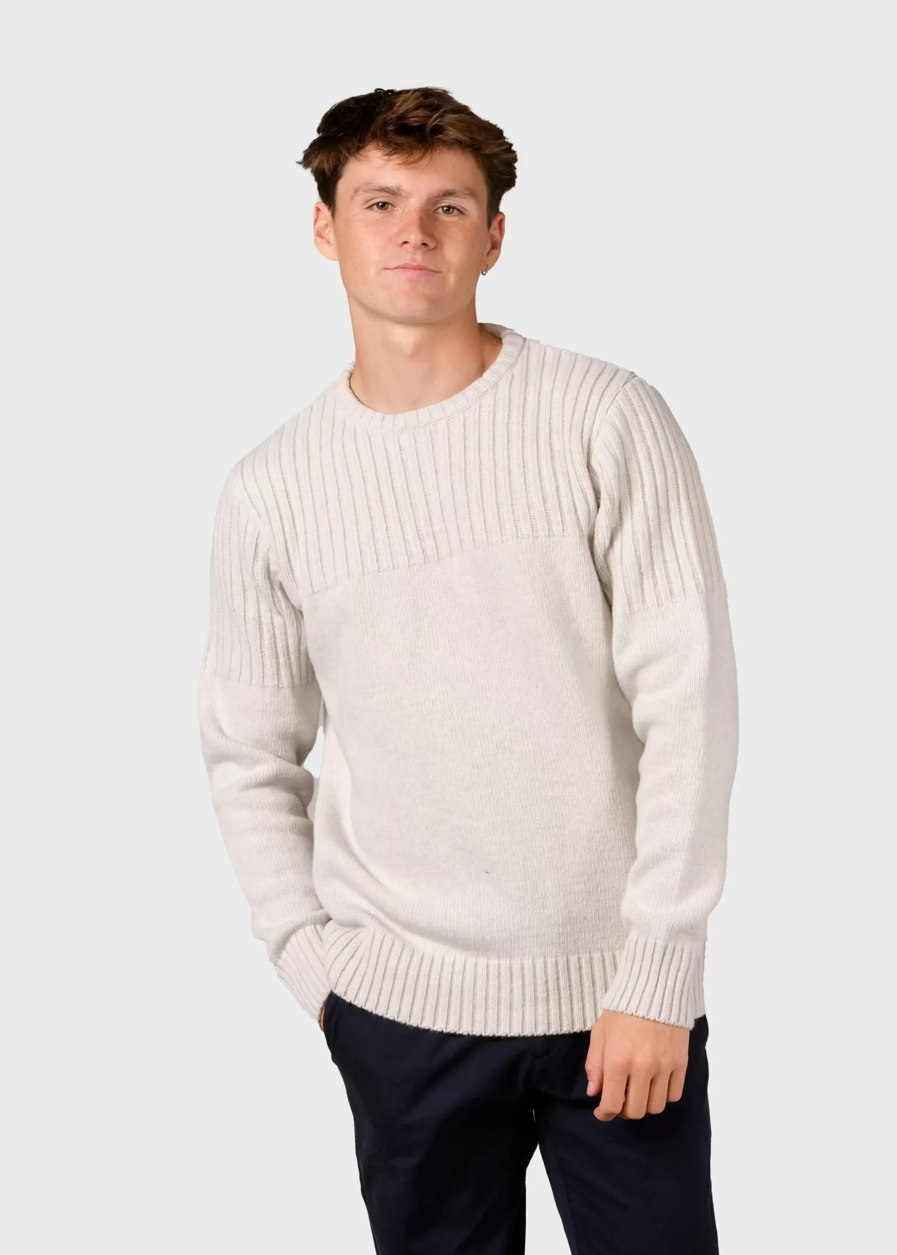 Klitmoller Collective Strick-Søren knit - Pastel grey Anthracite