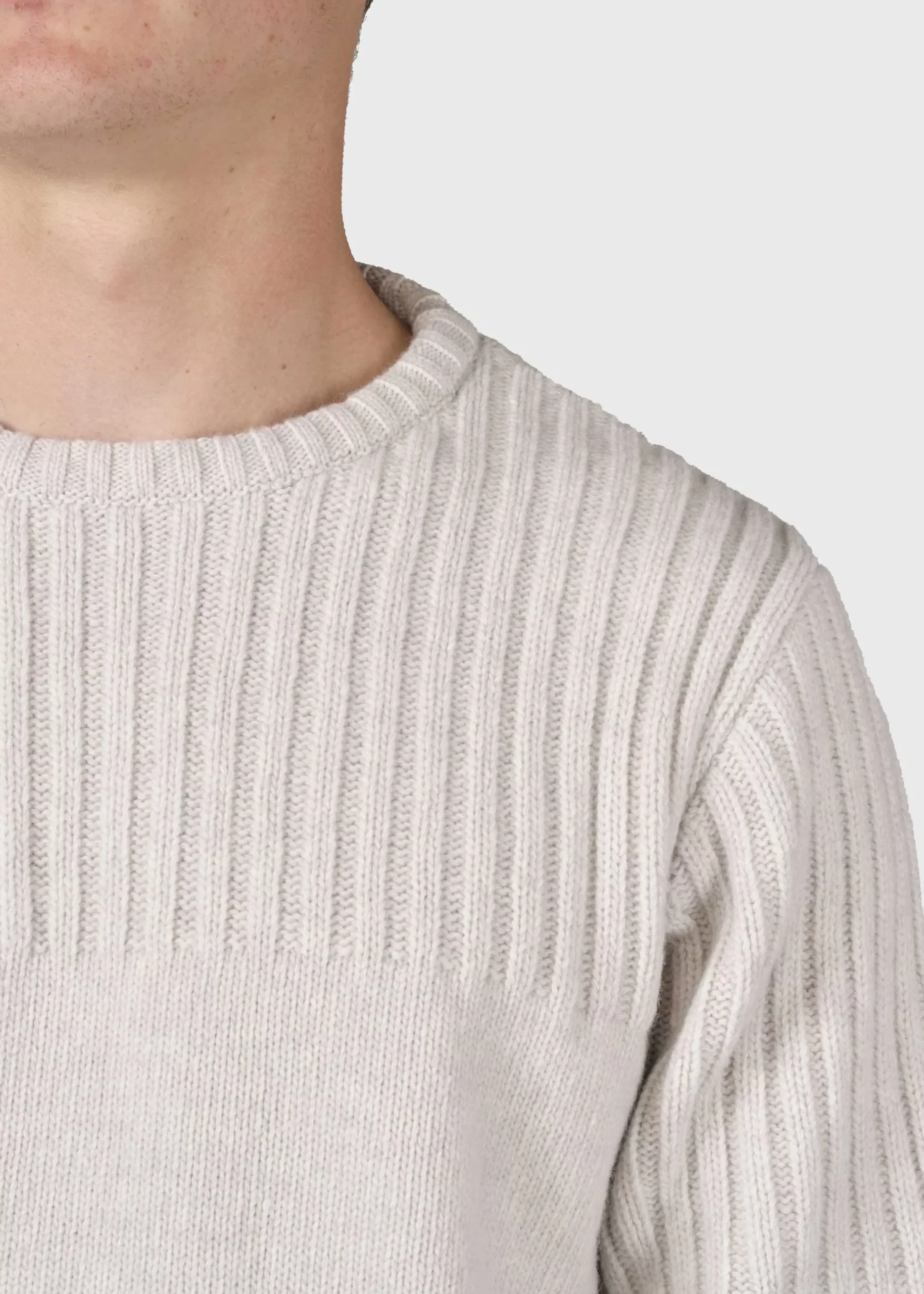 Klitmoller Collective Strick-Søren knit - Pastel grey Anthracite