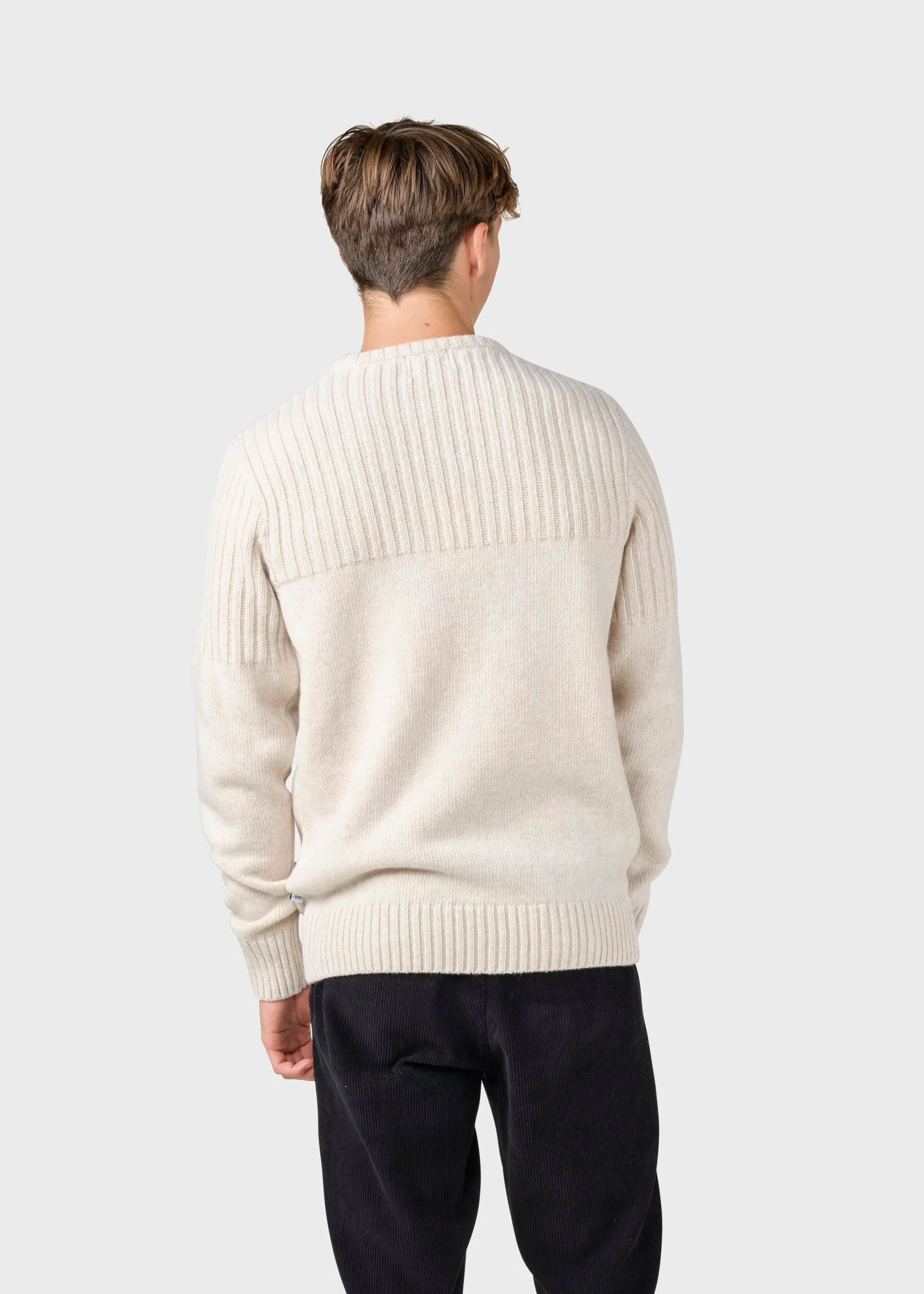 Klitmoller Collective Strick-Søren knit - Pastel sand Anthracite