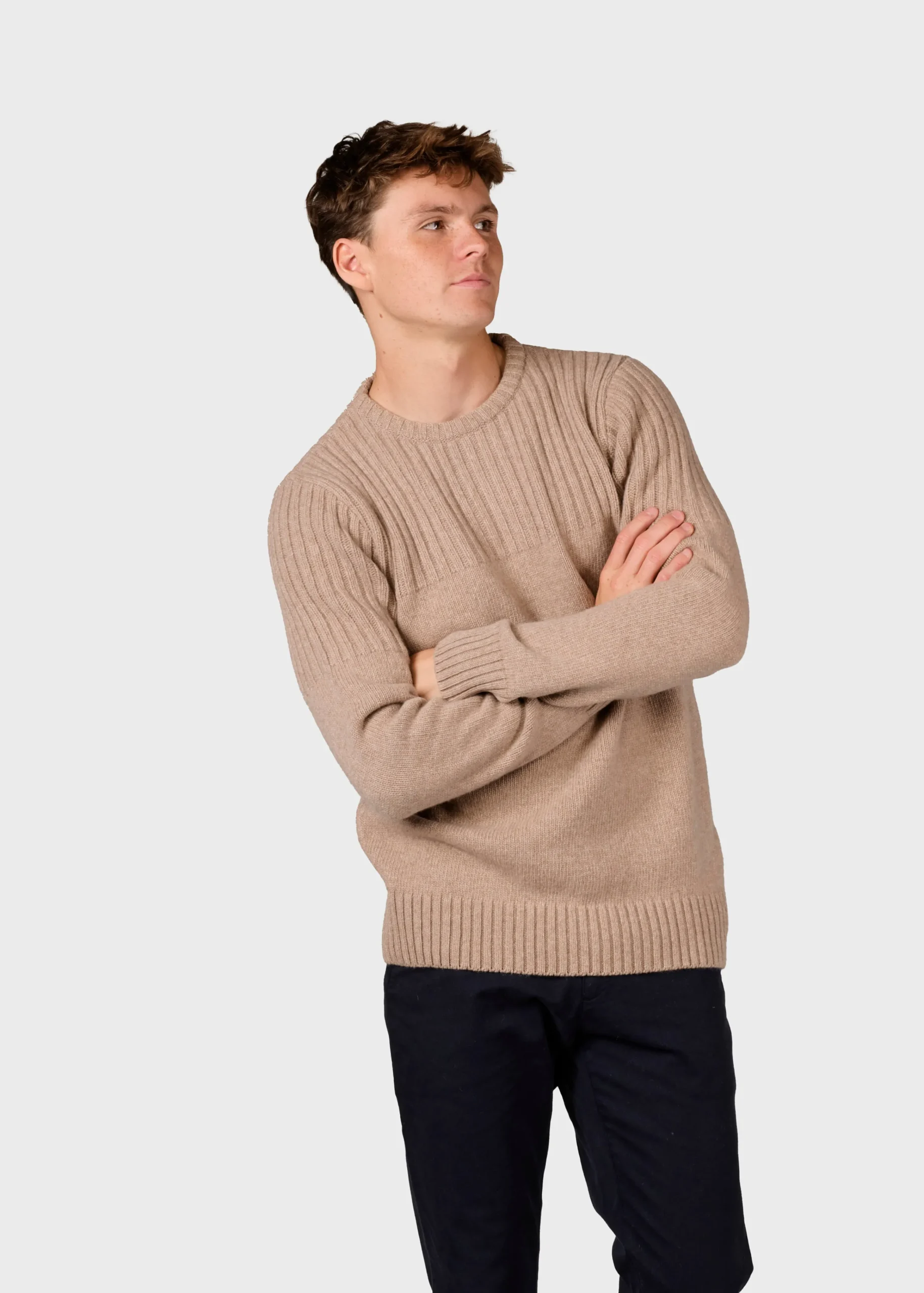 Klitmoller Collective Strick-Søren knit - Sand Anthracite