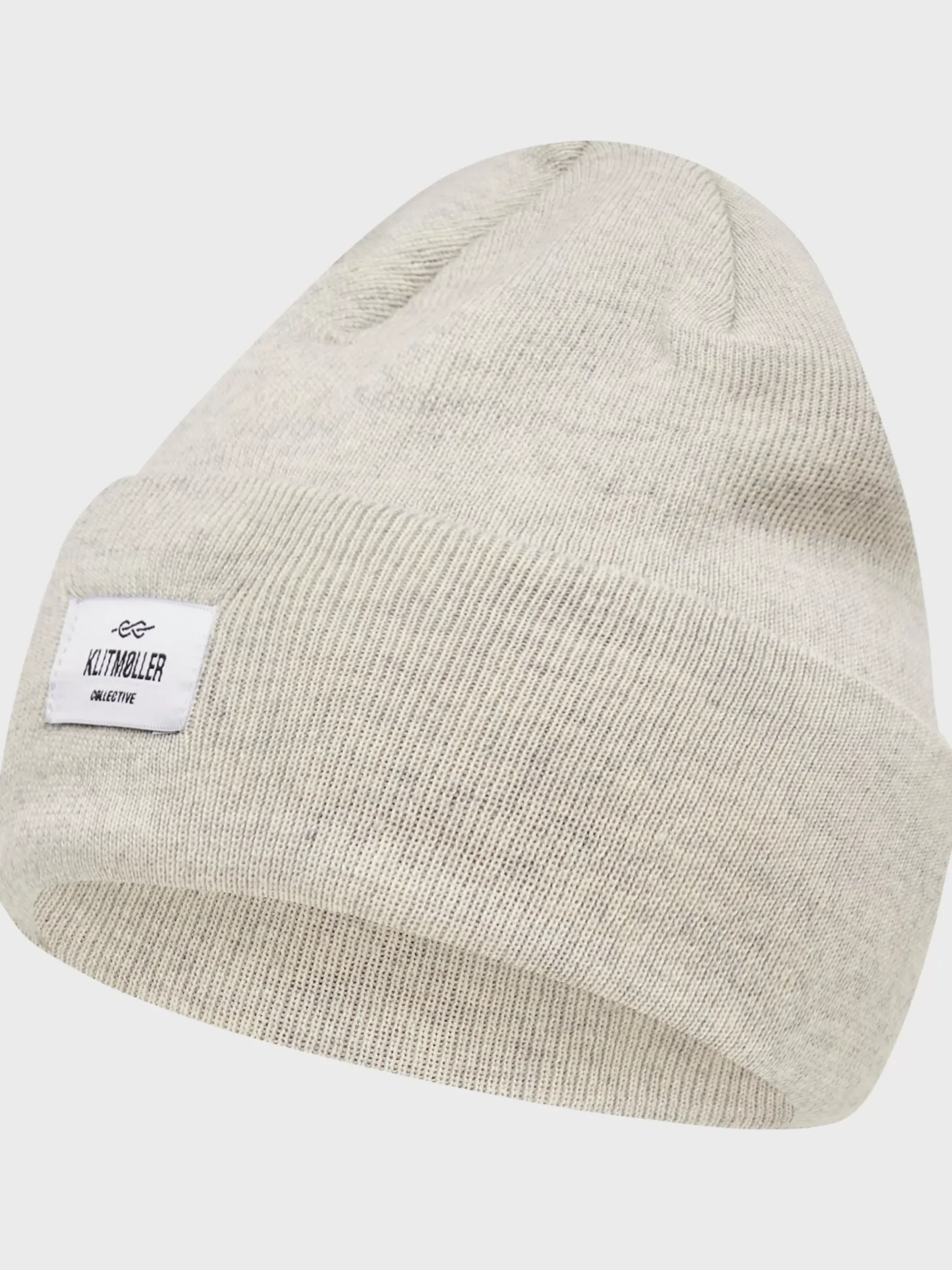 Klitmoller Collective Beanies-Tall beanie - Pastel grey MossGreen