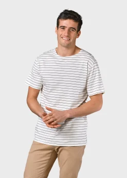 Klitmoller Collective T-shirts-Tom tee - Cream/navy Cream/sage