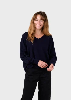 Klitmoller Collective Strick-Vanessa knit - Navy Clayred