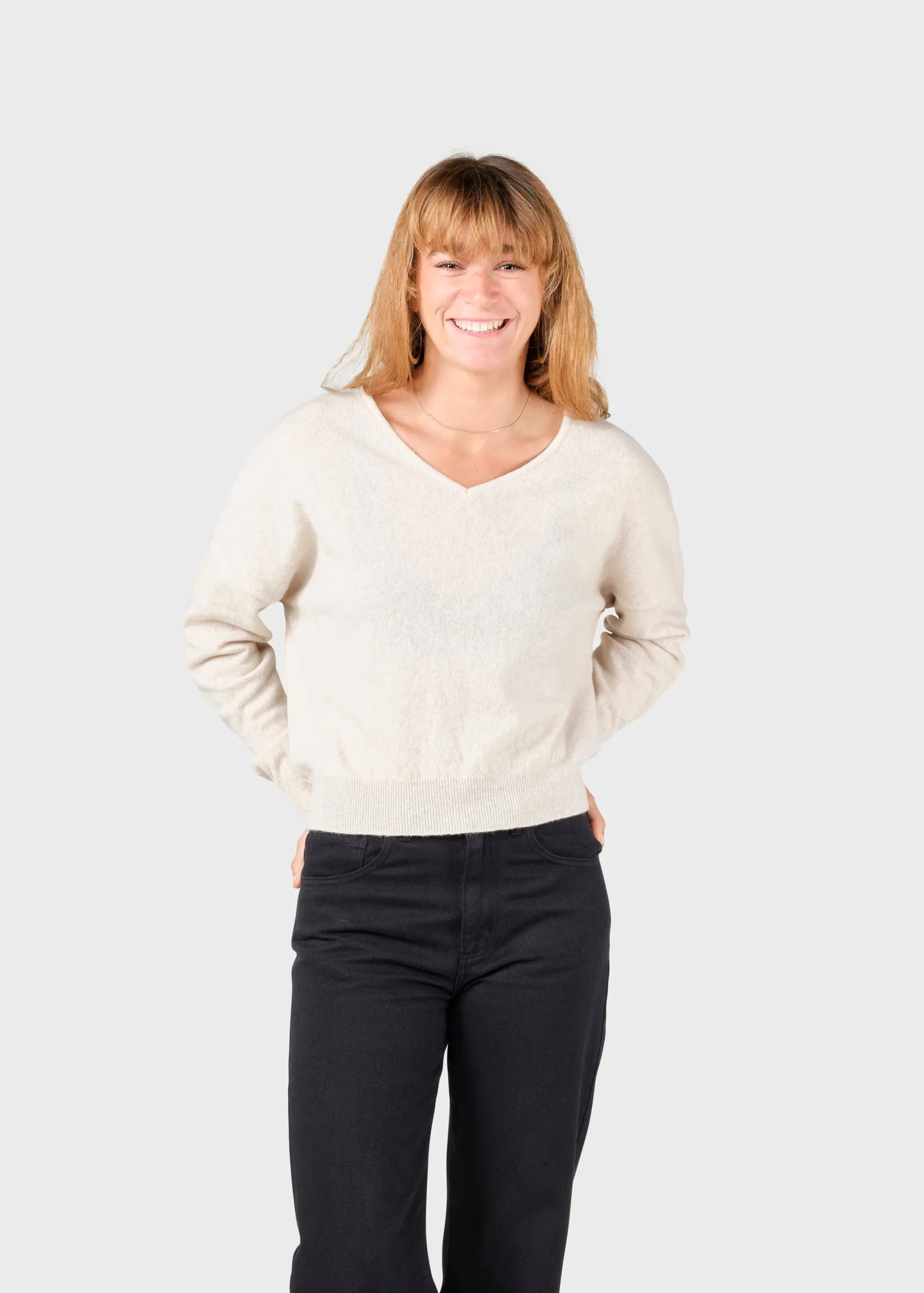 Klitmoller Collective Strick-Vanessa knit - Pastel sand Clayred