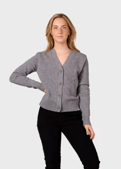 Klitmoller Collective Strick-Wilma knit cardigan - Light grey Black