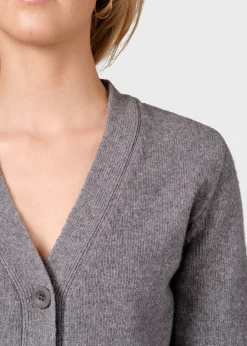 Klitmoller Collective Strick-Wilma knit cardigan - Light grey Black
