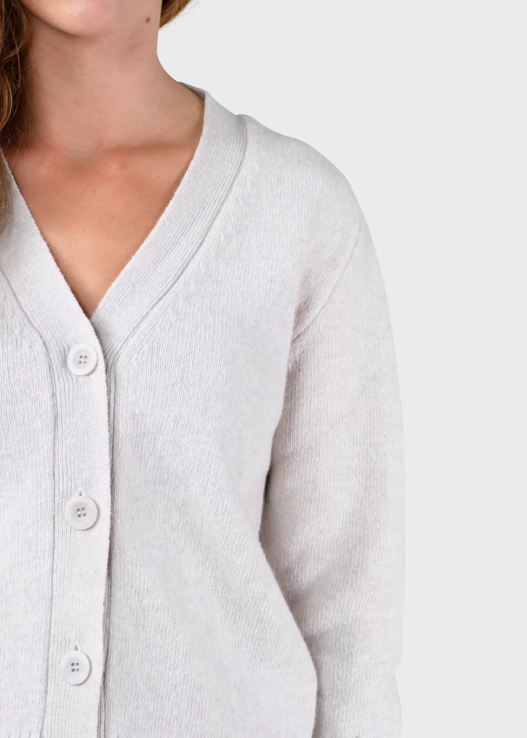 Klitmoller Collective Strick-Wilma knit cardigan - Pastel grey Black