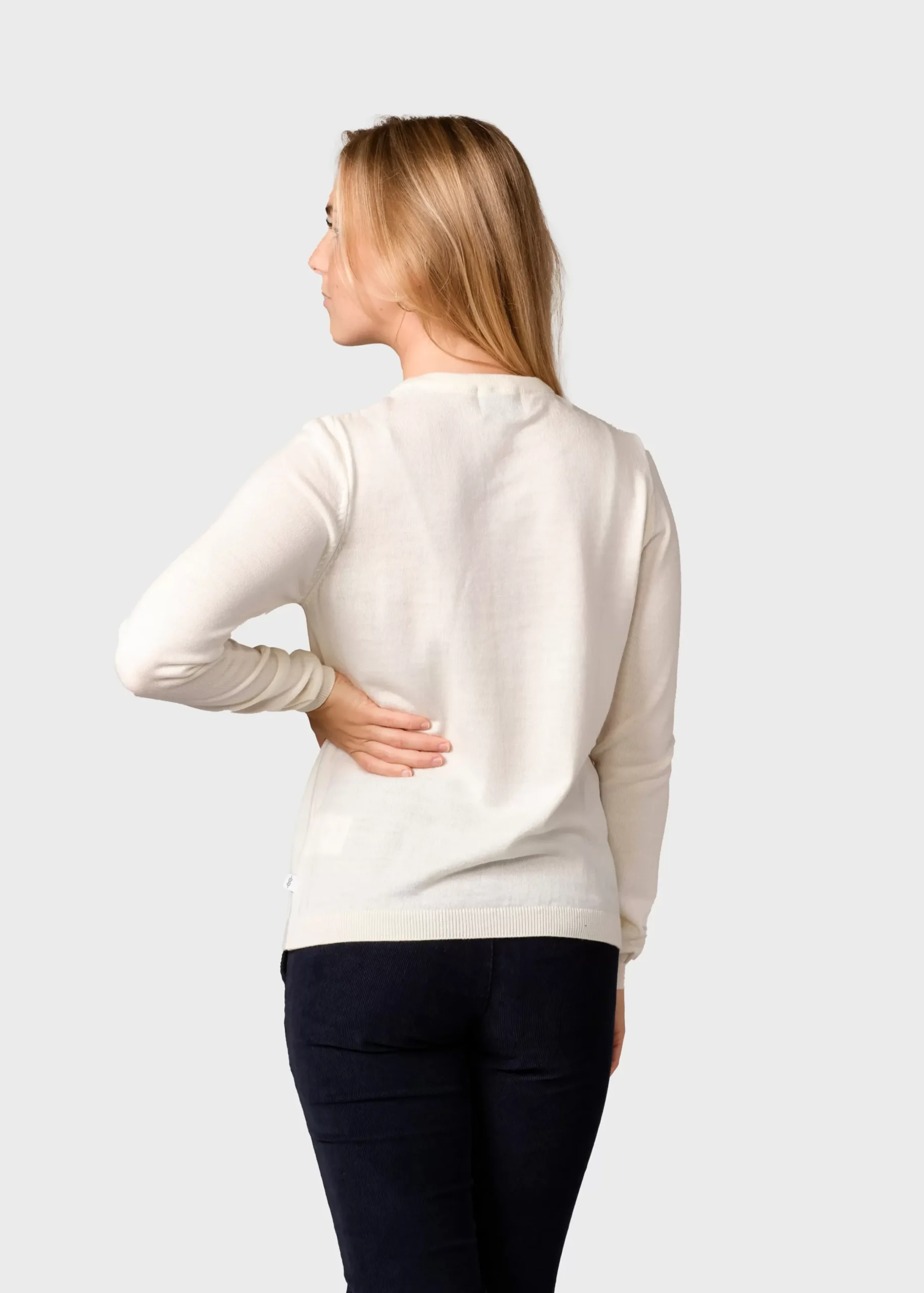 Klitmoller Collective Strick-Womens basic merino knit - Cream Ocean