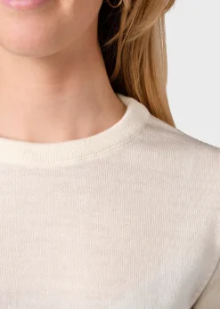 Klitmoller Collective Strick-Womens basic merino knit - Cream Ocean