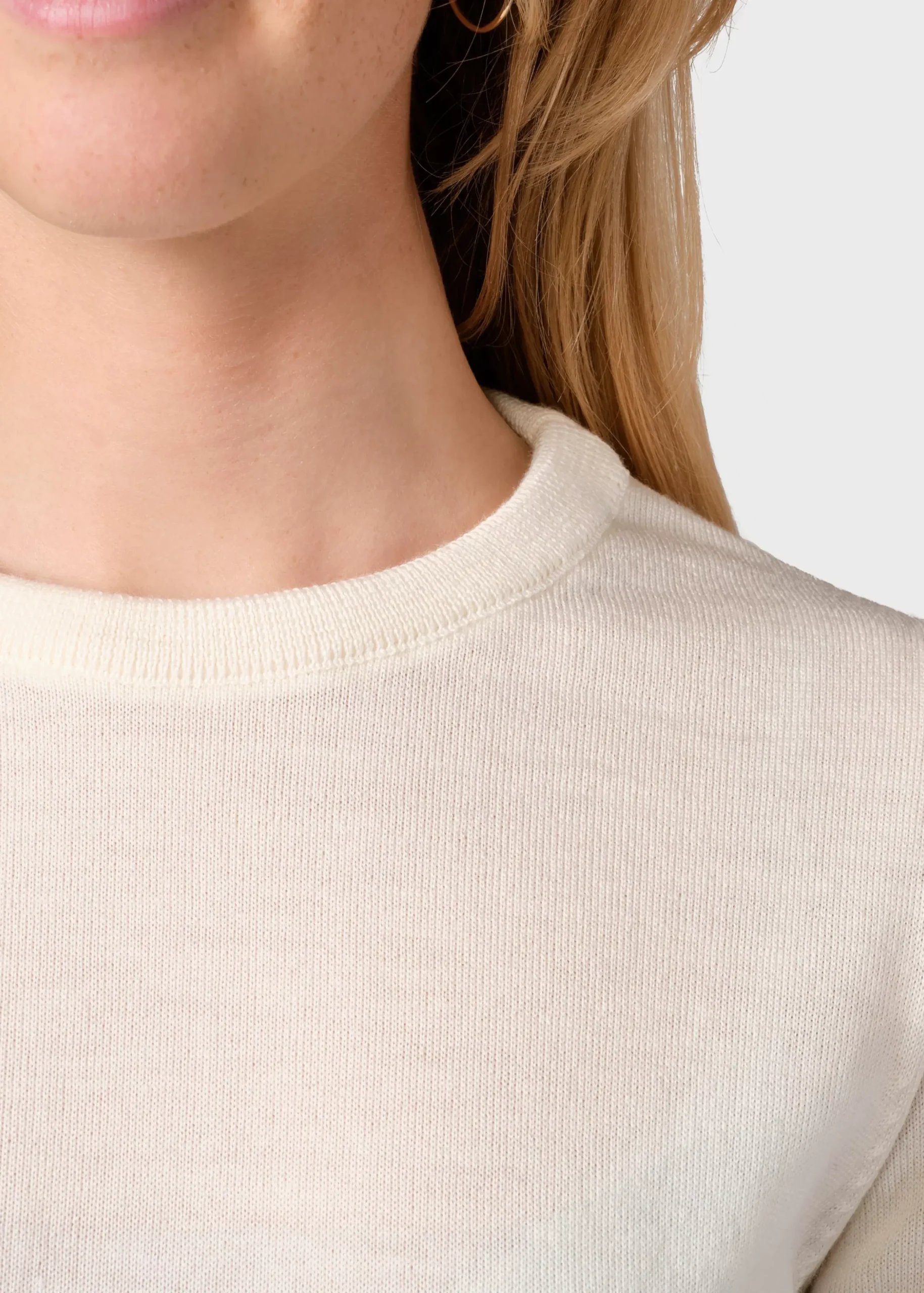 Klitmoller Collective Strick-Womens basic merino knit - Cream Ocean