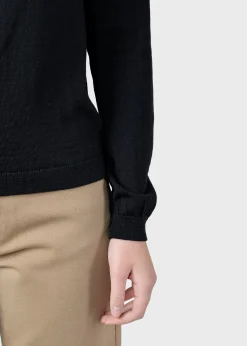 Klitmoller Collective Strick-Womens basic merino knit - Black Ocean