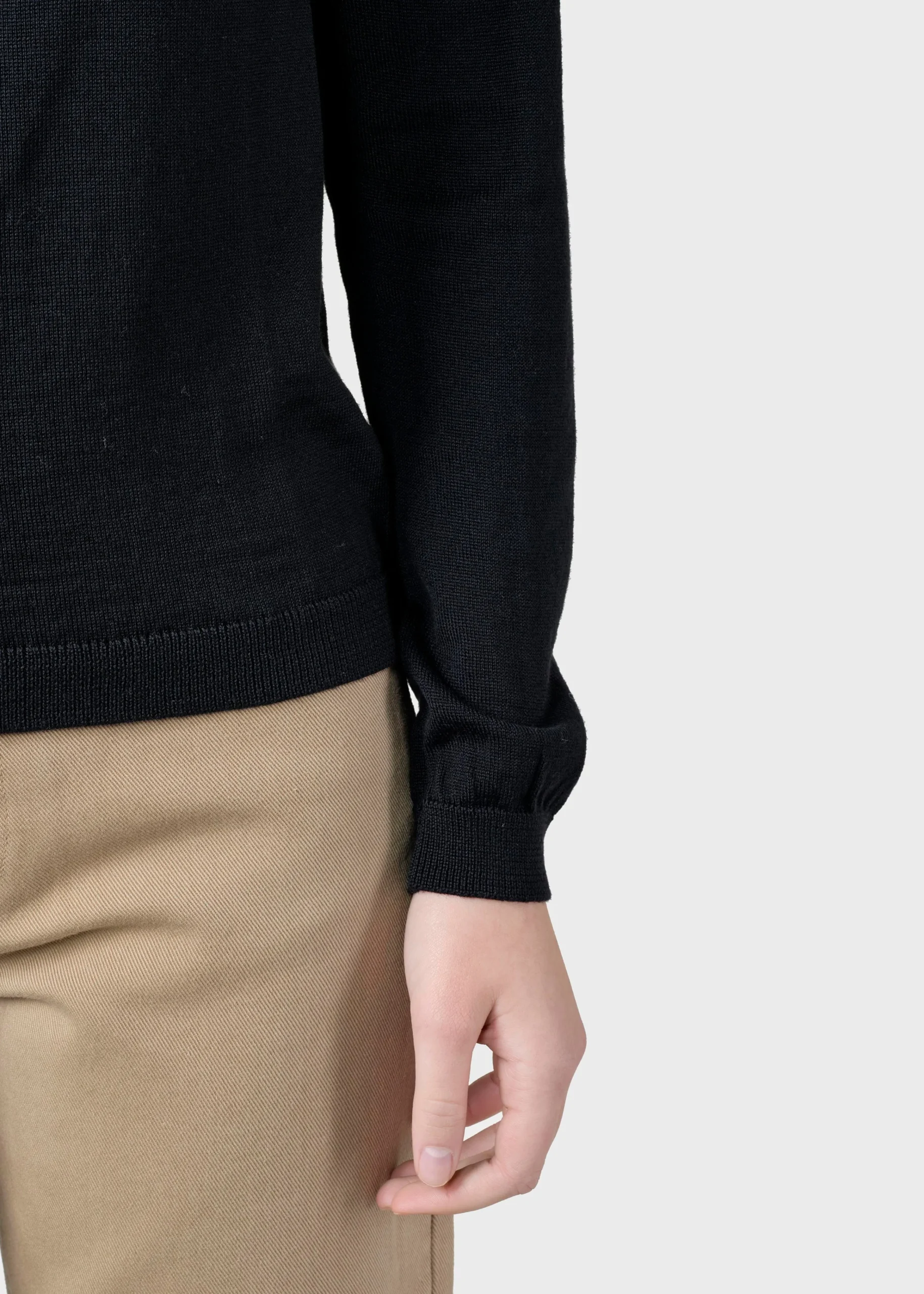 Klitmoller Collective Strick-Womens basic merino knit - Black Ocean