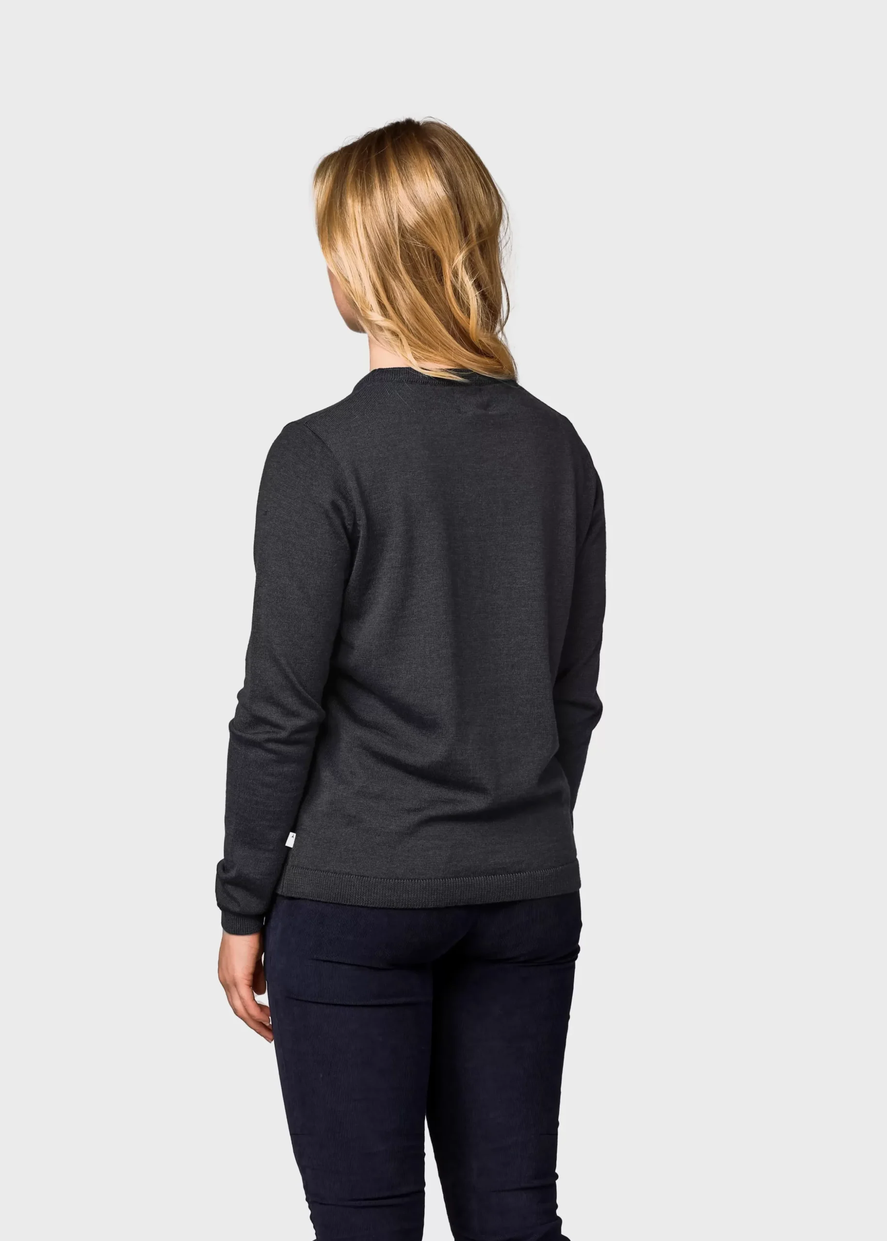 Klitmoller Collective Strick-Womens basic merino knit - Anthracite Ocean