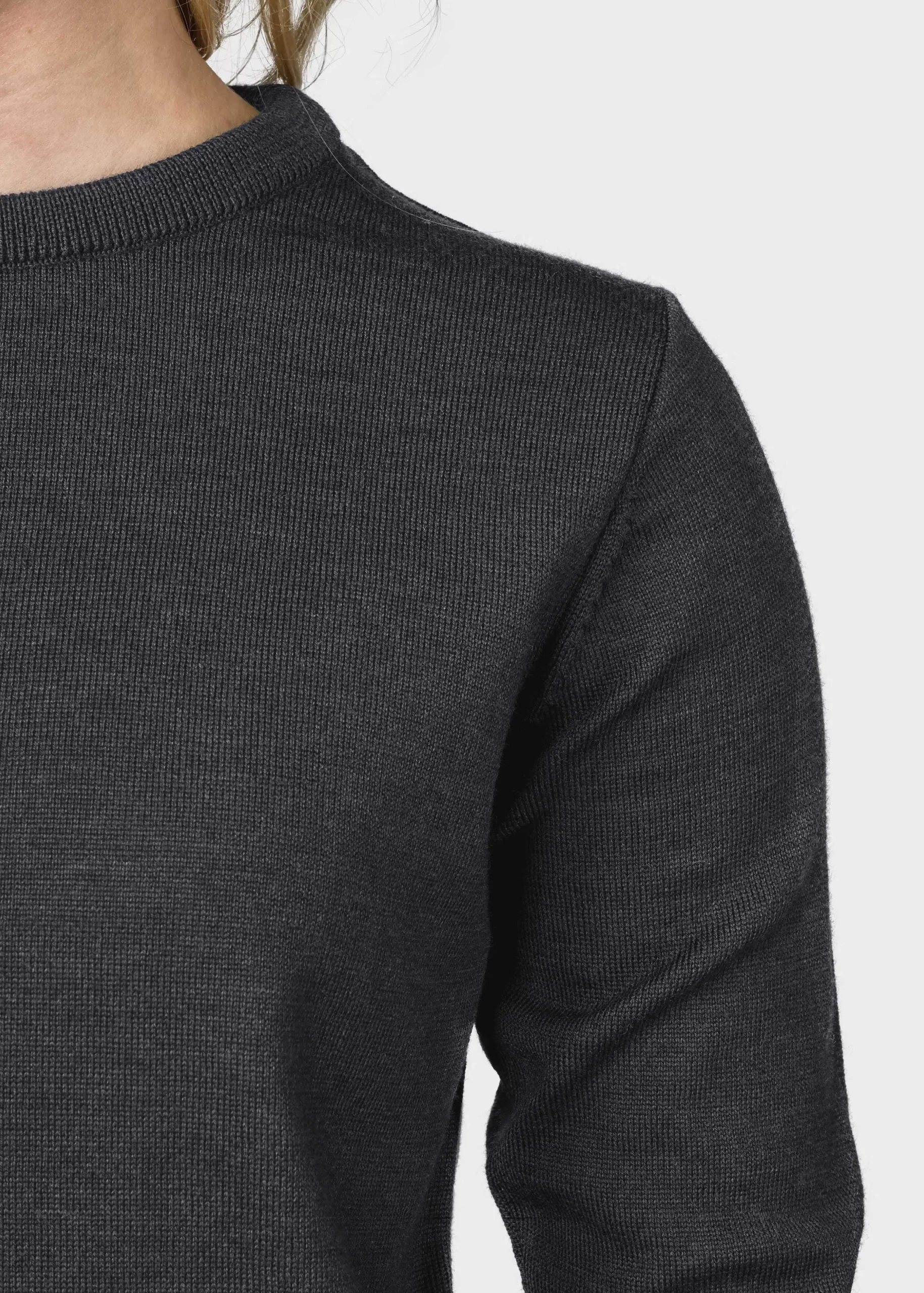 Klitmoller Collective Strick-Womens basic merino knit - Anthracite Ocean