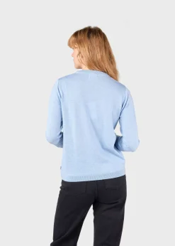 Klitmoller Collective Strick-Womens basic merino knit - Light blue Ocean