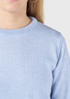 Klitmoller Collective Strick-Womens basic merino knit - Light blue Ocean