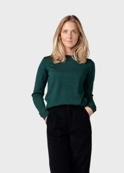 Klitmoller Collective Strick-Womens basic merino knit - Moss Green Ocean