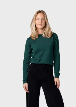 Klitmoller Collective Strick-Womens basic merino knit - Moss Green Ocean