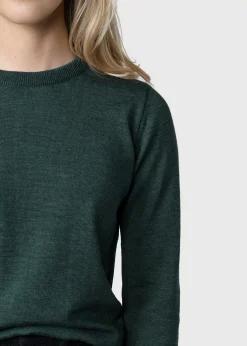 Klitmoller Collective Strick-Womens basic merino knit - Moss Green Ocean