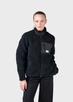 Klitmoller Collective Jacken-Womens fleece jacket - Black Olive