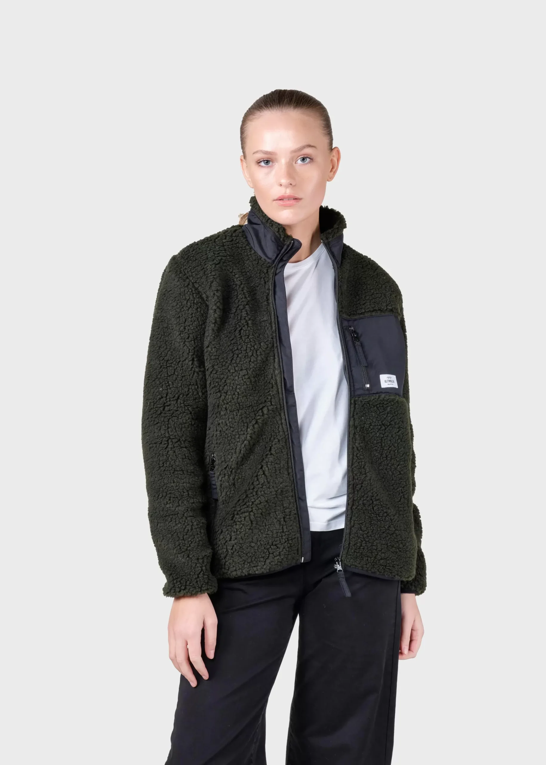 Klitmoller Collective Jacken-Womens fleece jacket - Olive