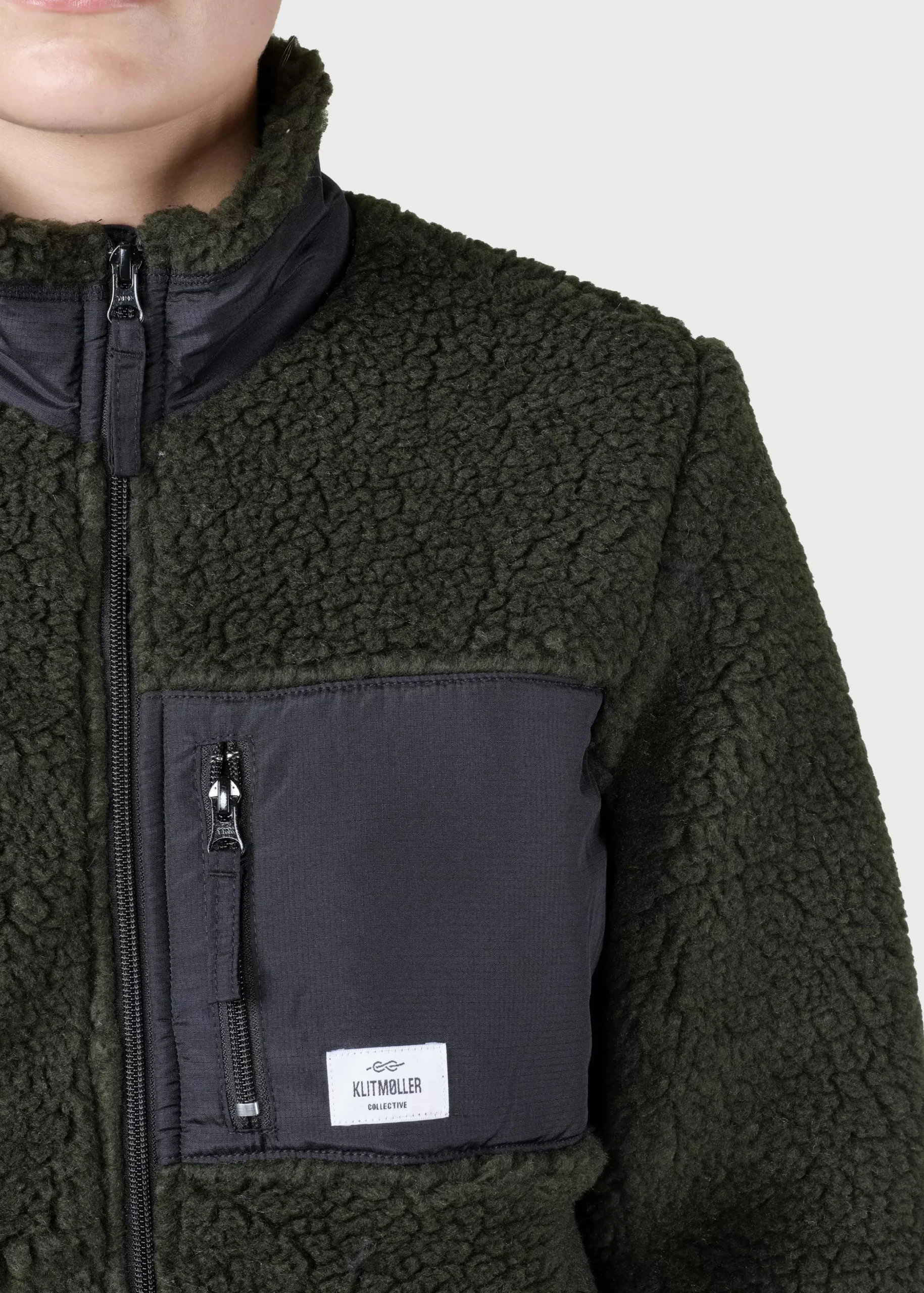 Klitmoller Collective Jacken-Womens fleece jacket - Olive