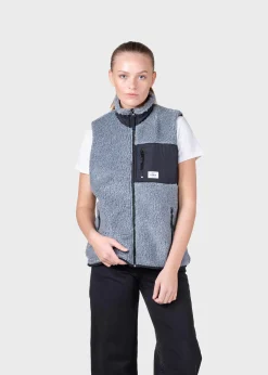 Klitmoller Collective Jacken-Womens fleece vest - Pastel grey Black