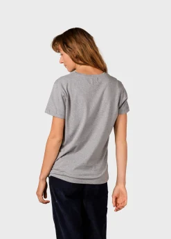 Klitmoller Collective T-shirts-Womens small logo tee - Grey melange Black