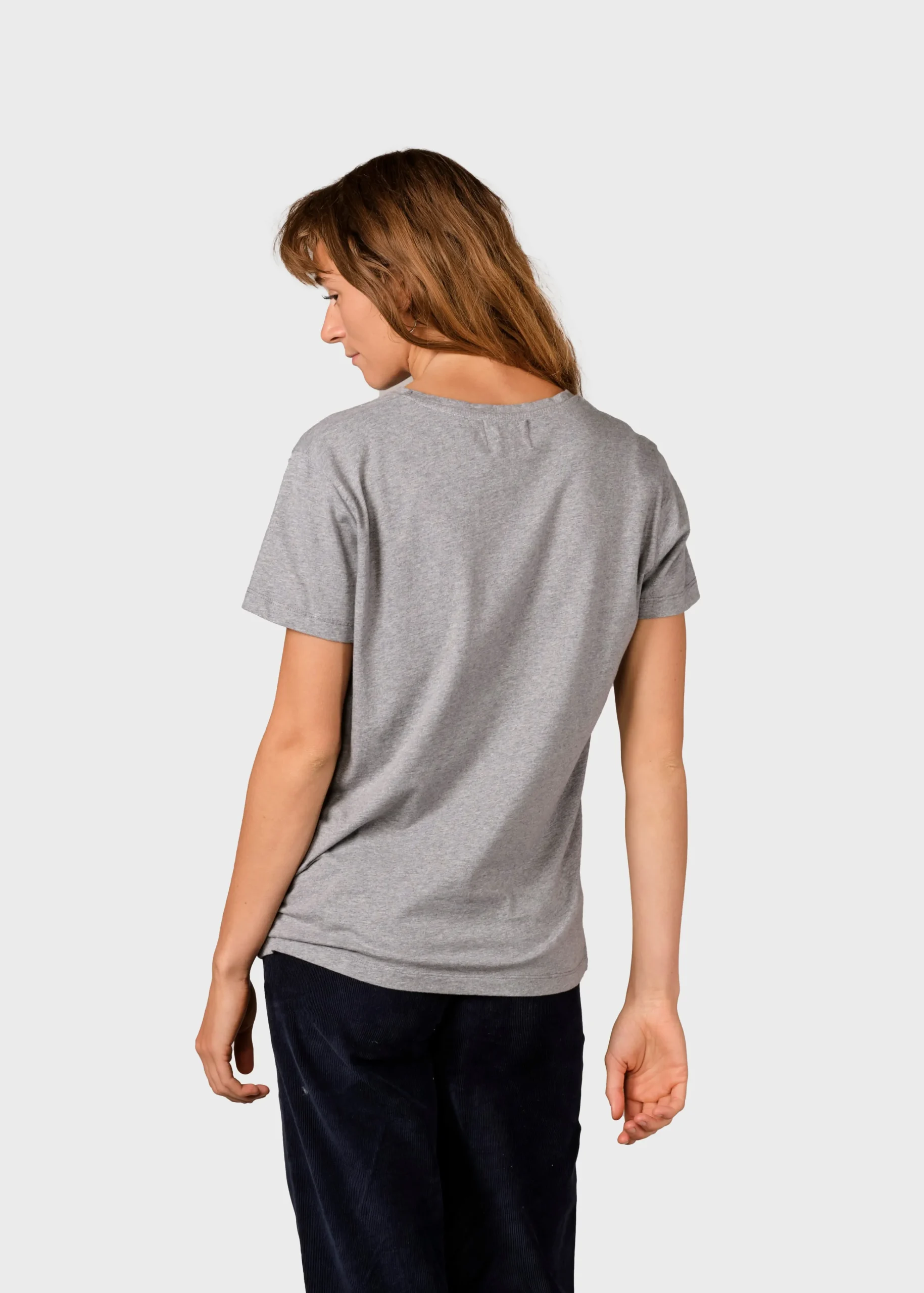 Klitmoller Collective T-shirts-Womens small logo tee - Grey melange Black