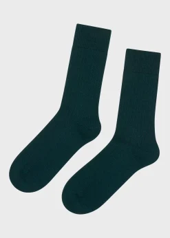 Klitmoller Collective Accessories-Wool sock - Moss Green Navy