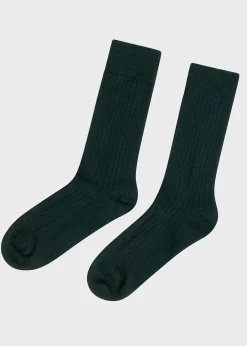 Klitmoller Collective Accessories-Wool sock - Olive Navy